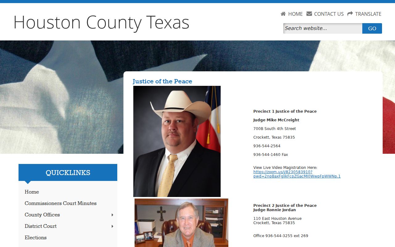 Houston County traffic warrant process: JP Precinct court contact information