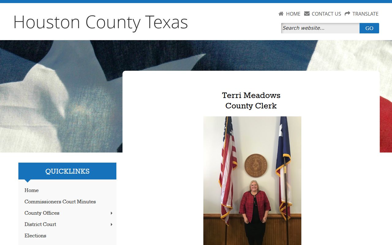 Houston County warrant lookup: County Clerk records and public-information route